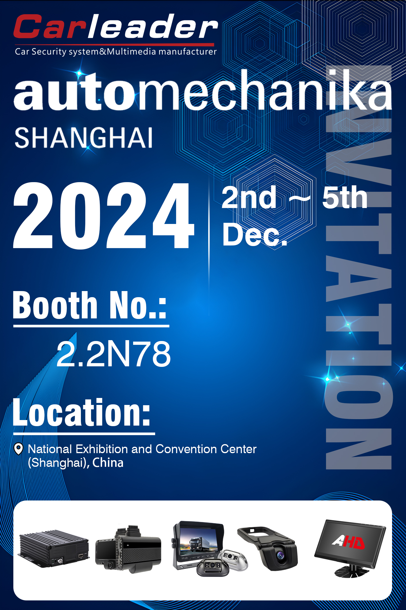 Výstava Automechanika Shanghai 2024 | Stánek č.: 2.2N78, Carleader čeká na vaši návštěvu