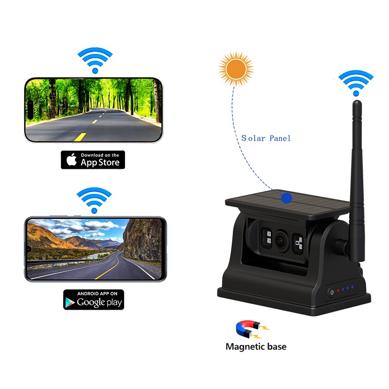 Magnetická solární wifi bezdrátová záložní kamera pro iOS Android