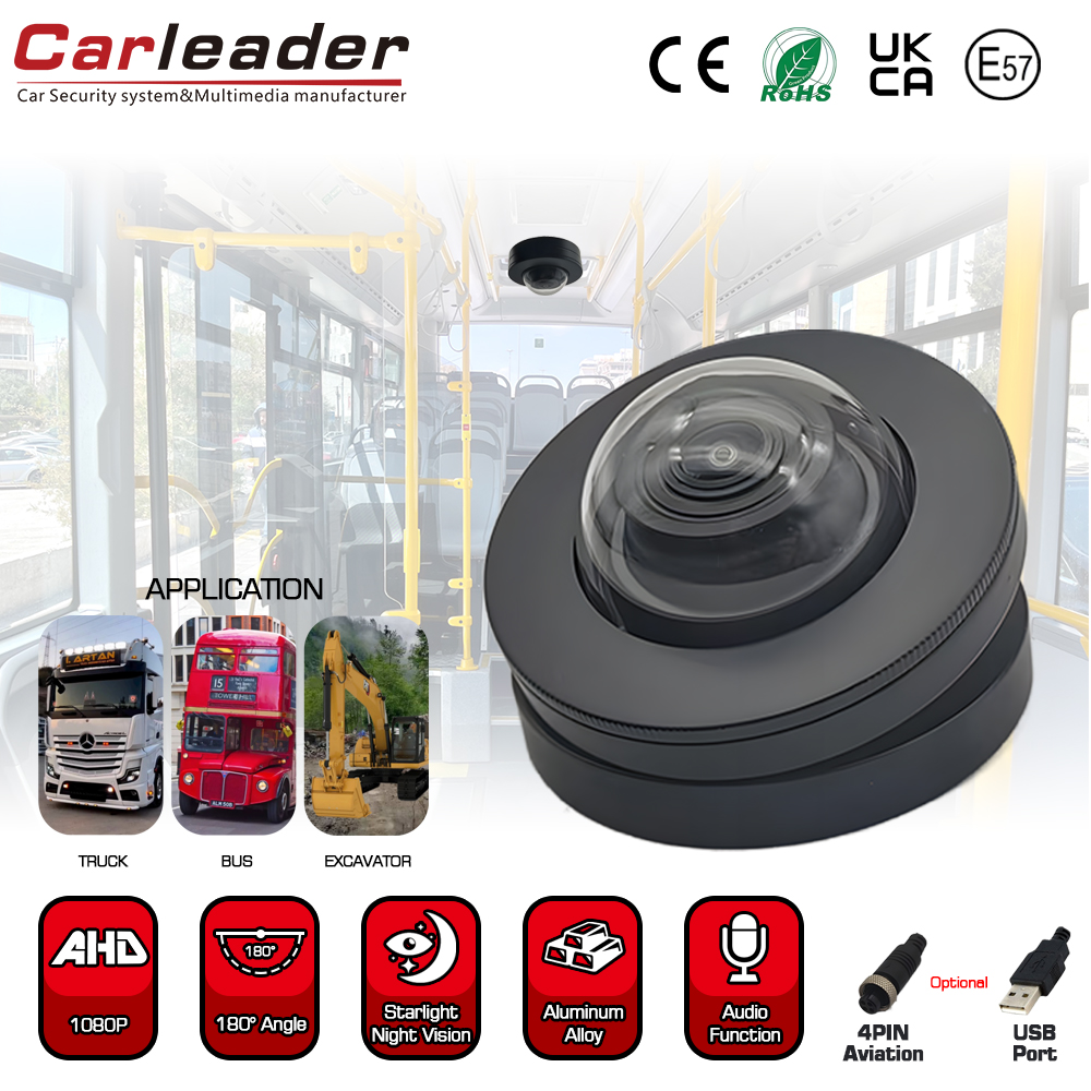Carleader 180 stupňů široký úhel HD 1080p Dome vozidlo pro dohled nad vozidlem
