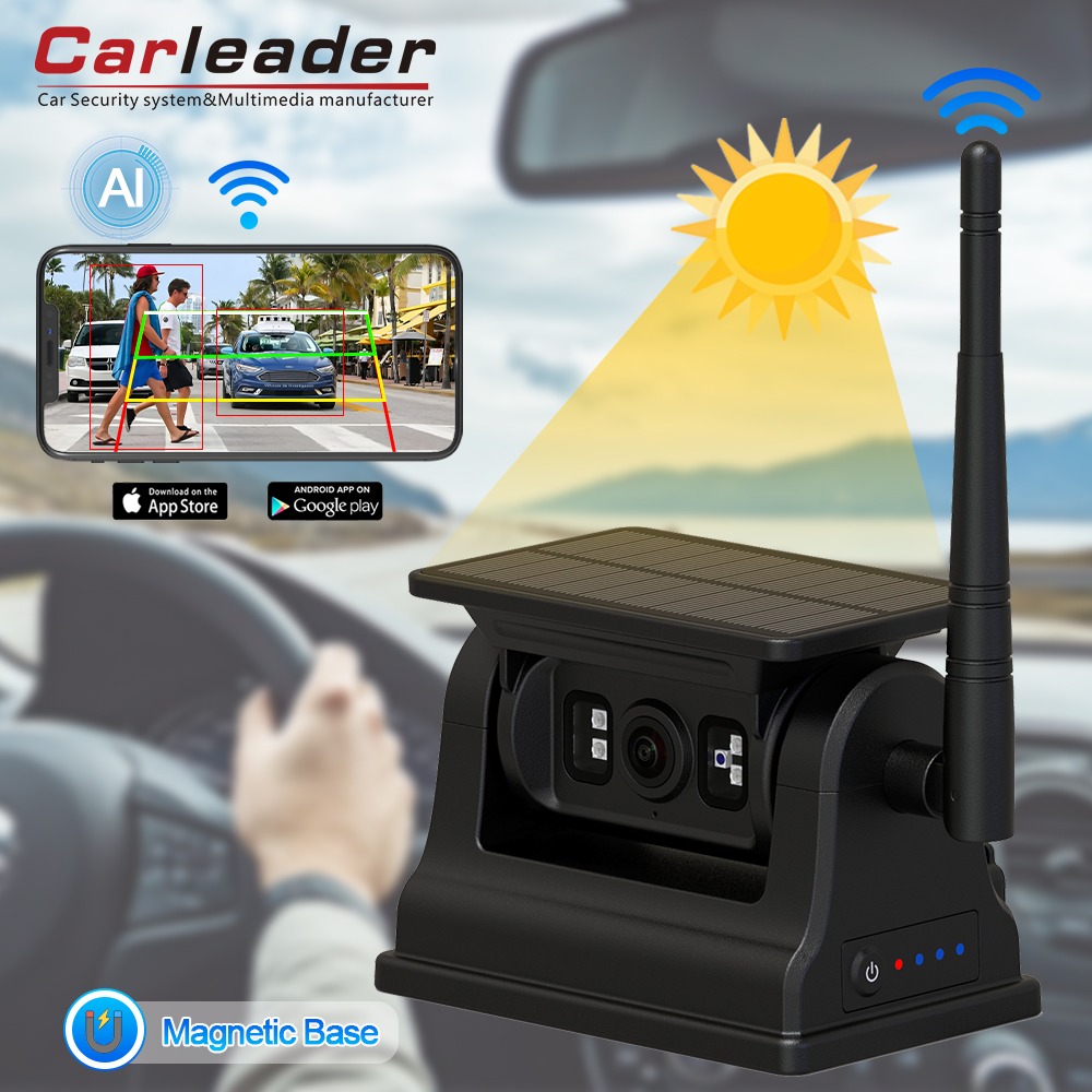 Carleader 1080P Magnetic Solar WiFi Wireless RV Backup Camera pro IOS Android