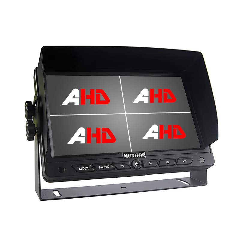 7palcový monitor do auta Quad AHD se 4 kamerovými vstupy a záznamem na SD kartu