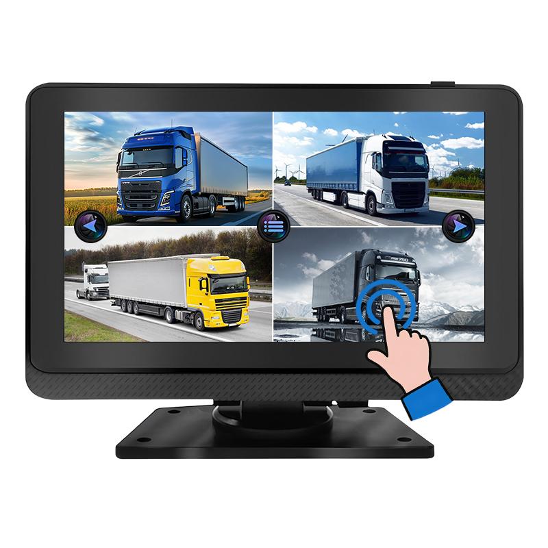 7palcový dotykový displej DVR monitor pro vozidlo se čtyřmi pohledy a záznamem 1080P